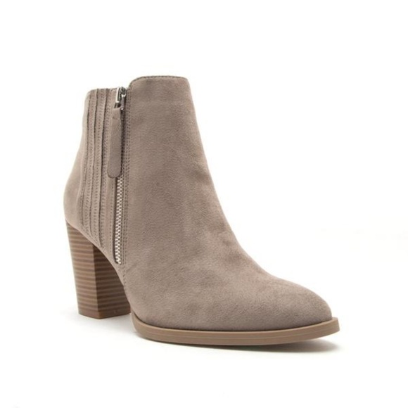 LAST Gray Suede Ankle Booties - Picture 2 of 4